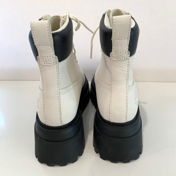 Timberland Sky 6 Inch Lace Up Boots Leather Combat Booties White Size 7 NEW - Picture 4 of 8